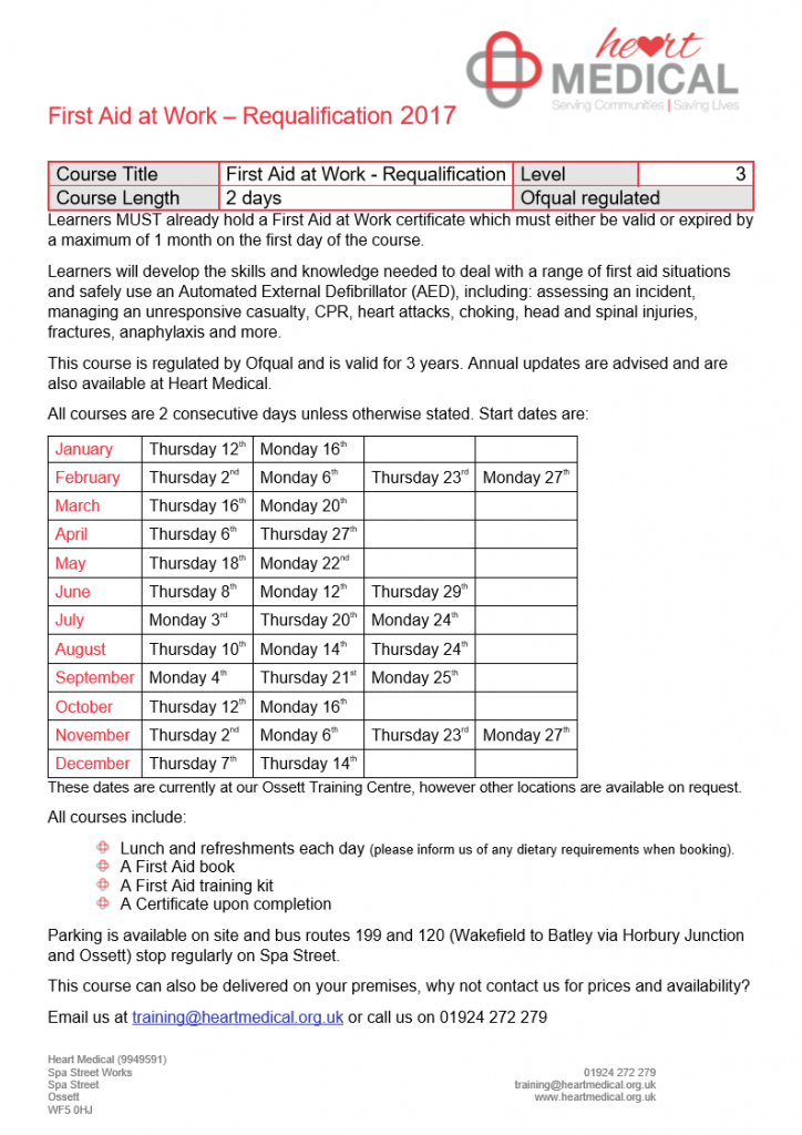 First Aid At Work - Requalification